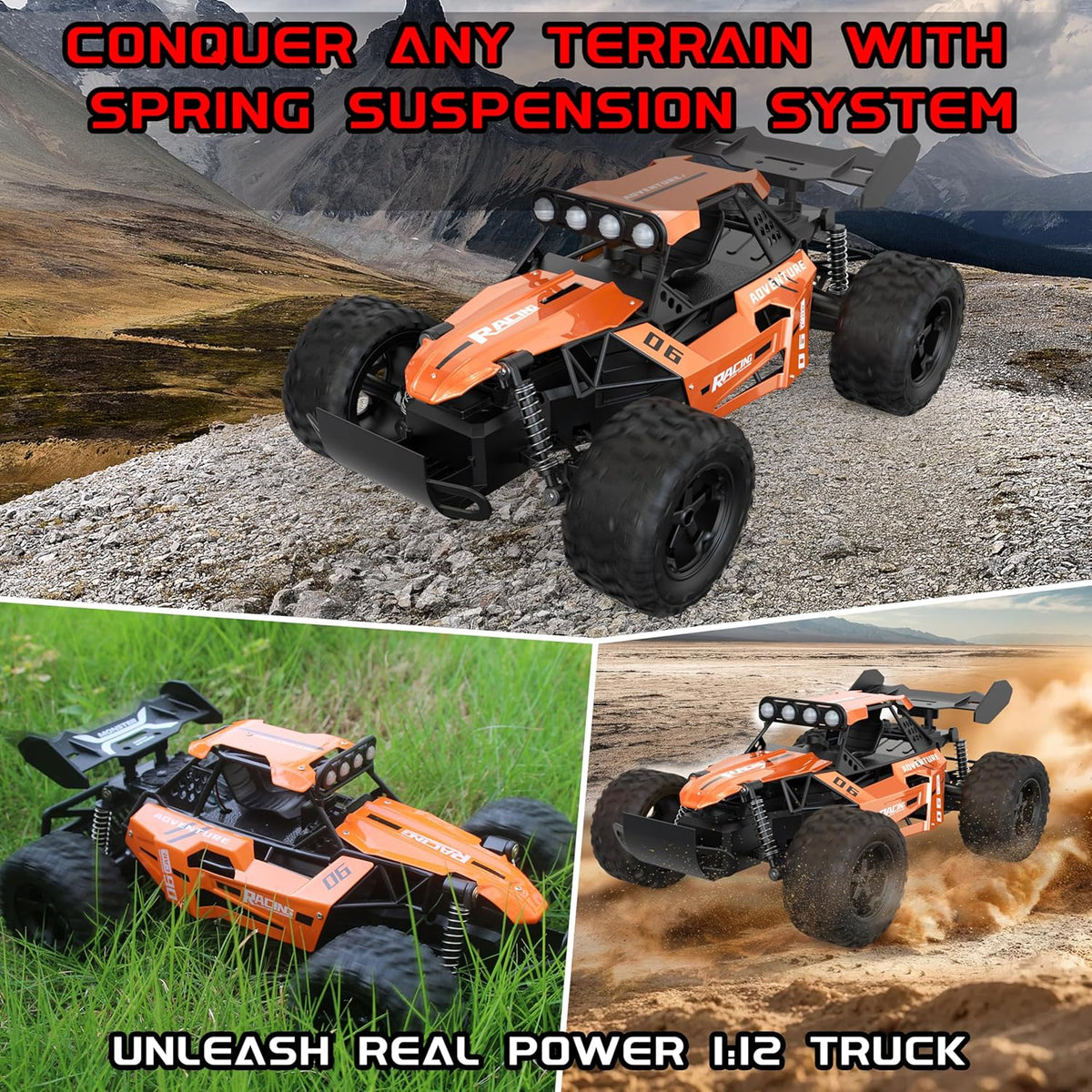Monster Truck with Remote Control 1:12 scale (ALLOY HIGH SPEED)