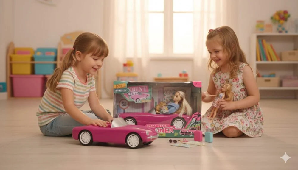 Happy Travel Camaner Fashion Doll and Convertible Car Set