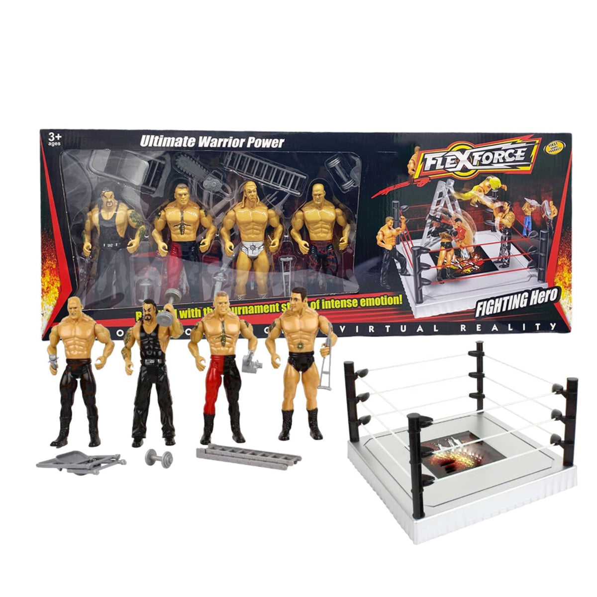 Wrestling Arena Playset with Wrestlers