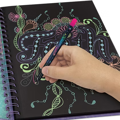 Black Pages Coloring Book (Neon ink)