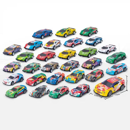 30-Piece Plastic Toy Car Set for Kids – Pull Back Cars Collection with Assorted Designs, Educational Play Vehicles for Ages 3+