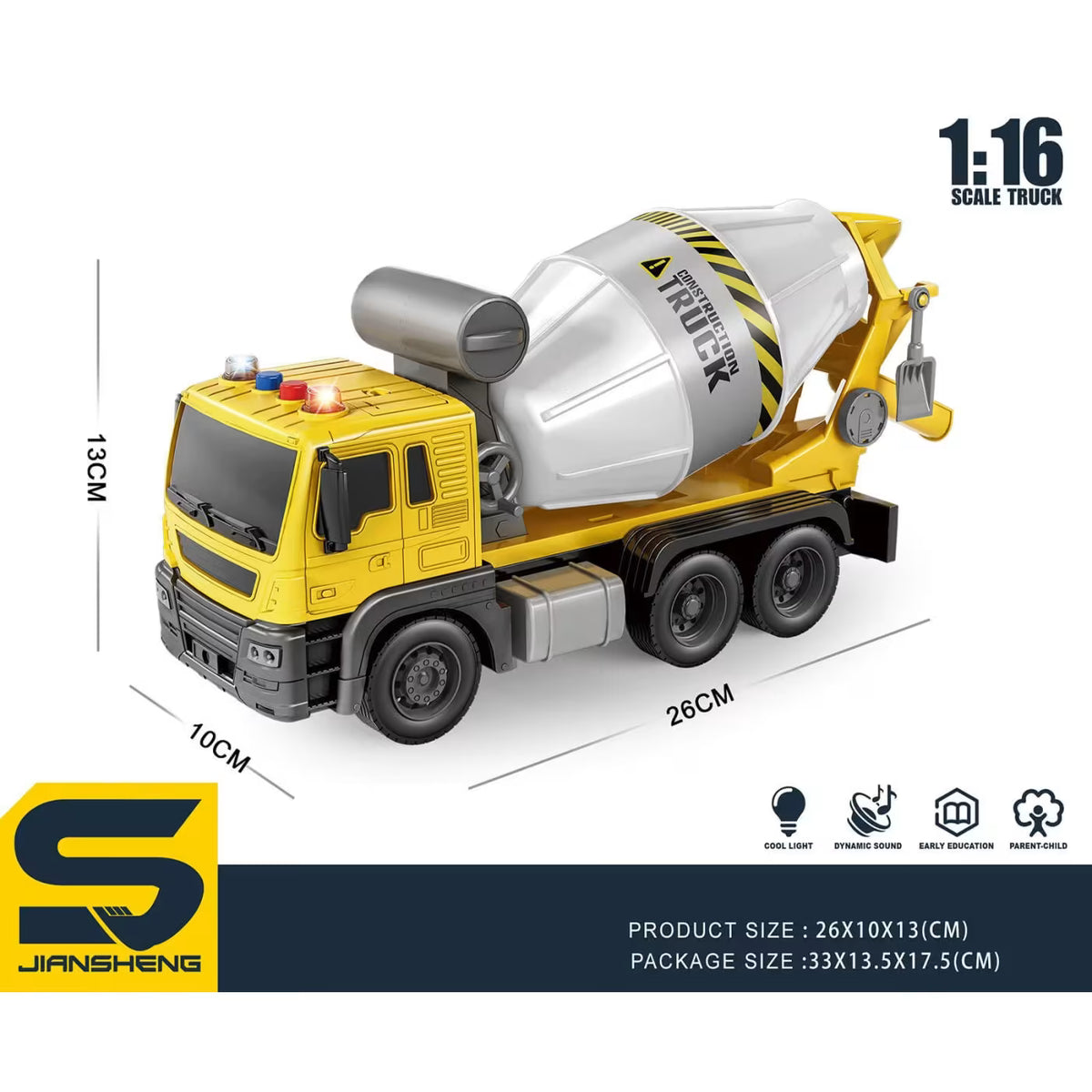 Choice Concrete Mixer 1:16 With Lights And Sounds