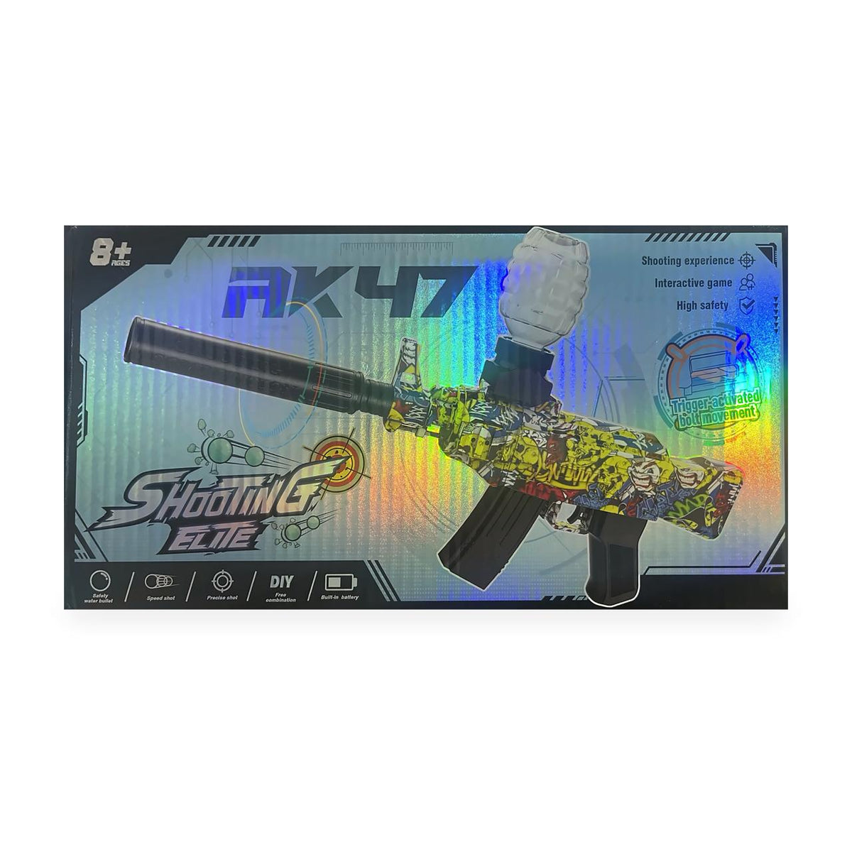 AK47 Gel Ball Blaster Toy – Graffiti Design (orbeez)