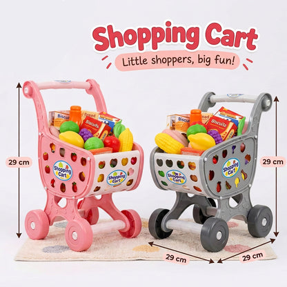 Shopping Cart Toy – DIY Pretend Play Grocery Set with Food Accessories (Ages 3+)
