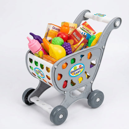 Shopping Cart Toy – DIY Pretend Play Grocery Set with Food Accessories (Ages 3+)