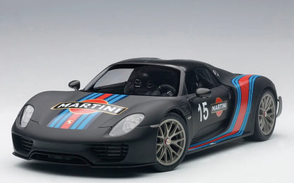 1:18 Scale Die-Cast Porsche 918 Spyder Martini Racing Limited Edition Model Car with Sound and Light